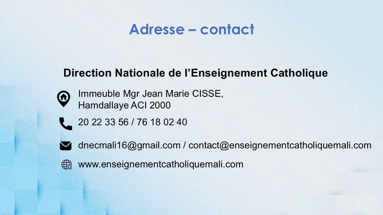 Direction%20Nationale%20de%20l'Enseignement%20Catholique%20du%20Mali